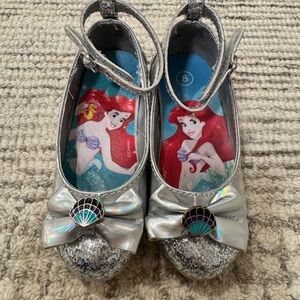 Disney little mermaid silver seashell heels toddler girls